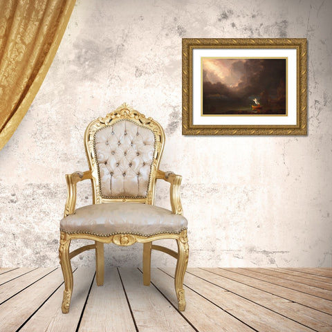 The Voyage of Life Old Age Gold Ornate Wood Framed Art Print with Double Matting by Cole, Thomas