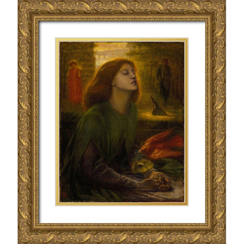 Beata Beatrix Gold Ornate Wood Framed Art Print with Double Matting by Rossetti, Dante Gabriel