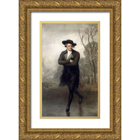 The Skater Gold Ornate Wood Framed Art Print with Double Matting by Stuart, Gilbert