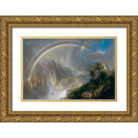 Rainy Season in the Tropics Gold Ornate Wood Framed Art Print with Double Matting by Church, Frederic Edwin