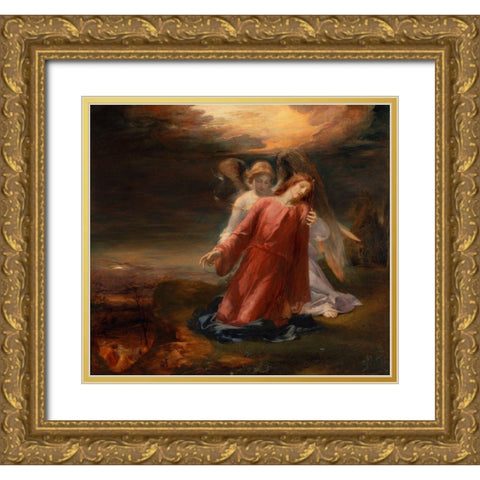 The Agony in the Garden Gold Ornate Wood Framed Art Print with Double Matting by Richmond, George