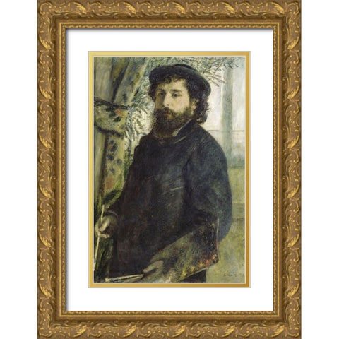 Claude Monet Gold Ornate Wood Framed Art Print with Double Matting by Renoir, Pierre-Auguste