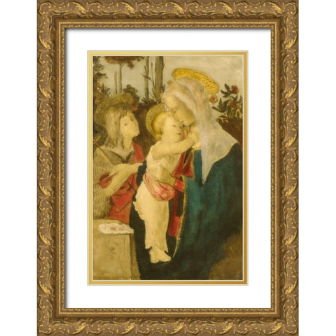 Copy after Botticelli Gold Ornate Wood Framed Art Print with Double Matting by Weir, J Alden
