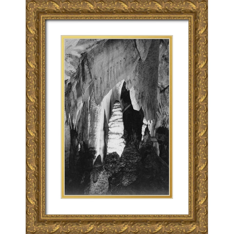 The Queens Chambers-Carlsbad Caverns National Park-New Mexico Gold Ornate Wood Framed Art Print with Double Matting by Adams, Ansel