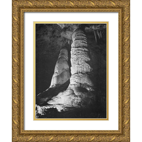 Hall of Giants-Big Room-Carlsbad Caverns National Park-New Mexico Gold Ornate Wood Framed Art Print with Double Matting by Adams, Ansel