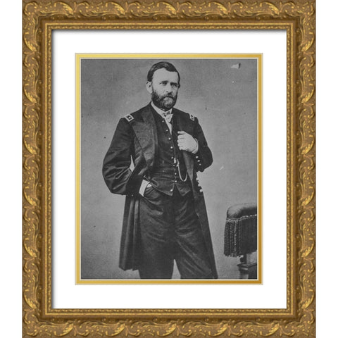 Gen. U.S. Grant Gold Ornate Wood Framed Art Print with Double Matting by Brady, Matthew