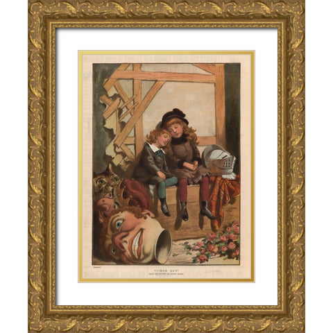 Tired Out Gold Ornate Wood Framed Art Print with Double Matting by Christmas Number of The Graphic