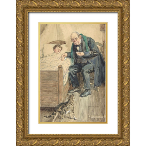 Illustration 2 for Little Peter A Christmas Morality for Children of Any Age Gold Ornate Wood Framed Art Print with Double Matting by Brock, Charles Edmund