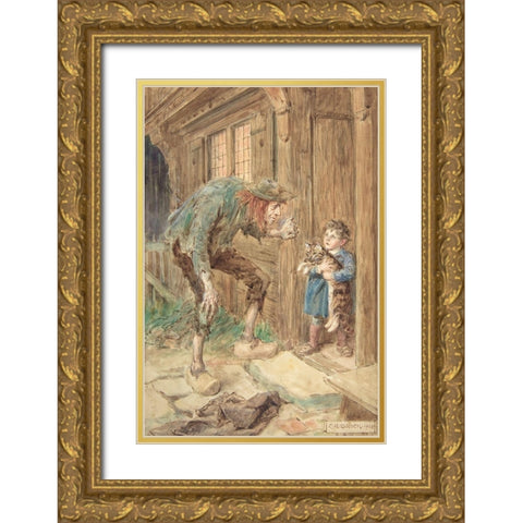 Illustration 3 for Little Peter A Christmas Morality for Children of Any Age Gold Ornate Wood Framed Art Print with Double Matting by Brock, Charles Edmund