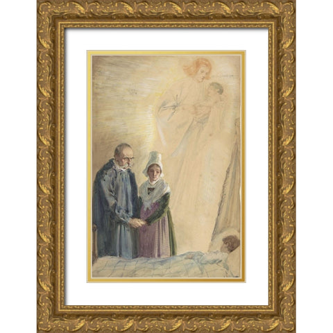 Illustration 5 for Little Peter A Christmas Morality for Children of Any Age Gold Ornate Wood Framed Art Print with Double Matting by Brock, Charles Edmund