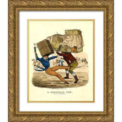 A Christmas Box Gold Ornate Wood Framed Art Print with Double Matting by Hodgson, Orlando