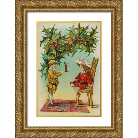 I wish you a Merry Christmas Gold Ornate Wood Framed Art Print with Double Matting by Missouri History Museum