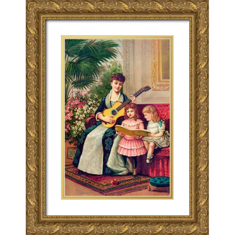 The Christmas Carol Gold Ornate Wood Framed Art Print with Double Matting by Hatch Lith Co