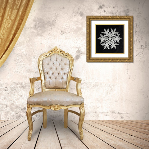 Snowflake 920 Gold Ornate Wood Framed Art Print with Double Matting by Bentley, Wilson