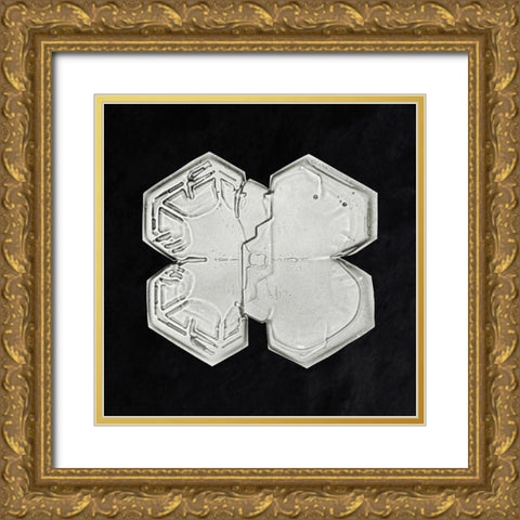 Snowflake 1225 Gold Ornate Wood Framed Art Print with Double Matting by Bentley, Wilson