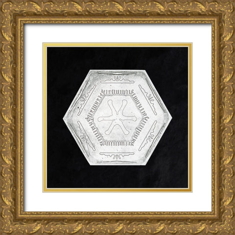 Snowflake 10B Gold Ornate Wood Framed Art Print with Double Matting by Bentley, Wilson