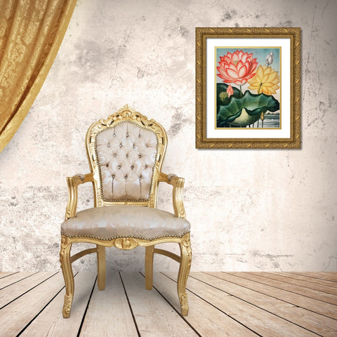 The Sacred Egyptian Bean from The Temple of Flora Gold Ornate Wood Framed Art Print with Double Matting by Thornton, Robert John