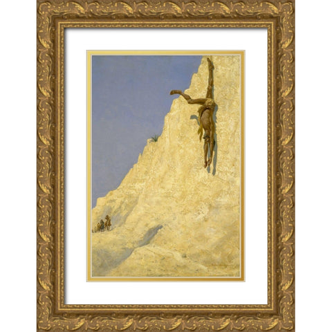 The Transgressor Gold Ornate Wood Framed Art Print with Double Matting by Remington, Frederic