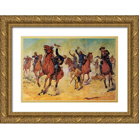 Surrounded Gold Ornate Wood Framed Art Print with Double Matting by Shreyvogel, Charles