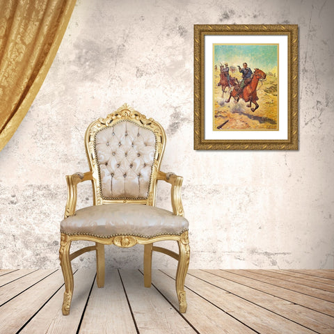 Dead Sure Gold Ornate Wood Framed Art Print with Double Matting by Shreyvogel, Charles