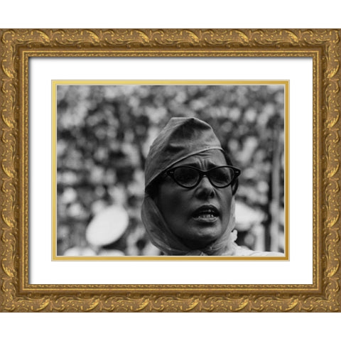 Civil Rights March on Washington-D.C. Actor Lena Horne Gold Ornate Wood Framed Art Print with Double Matting by U.S. Archives