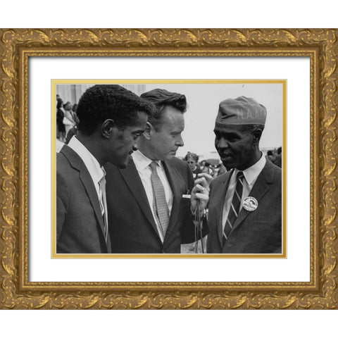 Civil Rights March on Washington-D.C. Sammy Davis-Jr.-actor Gold Ornate Wood Framed Art Print with Double Matting by U.S. Archives
