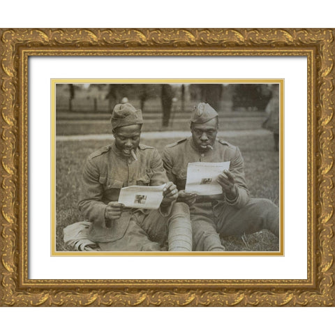 WWI A sunny afternoon in Hyde Park-London-with London Bulletin of the American Red Cross for company Gold Ornate Wood Framed Art Print with Double Matting by U.S. Archives