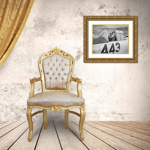 WWII 1st Lt. Lee Rayford 99th Fighter Squadron Gold Ornate Wood Framed Art Print with Double Matting by U.S. Archives