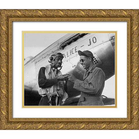 WWII Capt. Wendell O. Pruitt of the 15th Air Force Gold Ornate Wood Framed Art Print with Double Matting by U.S. Archives
