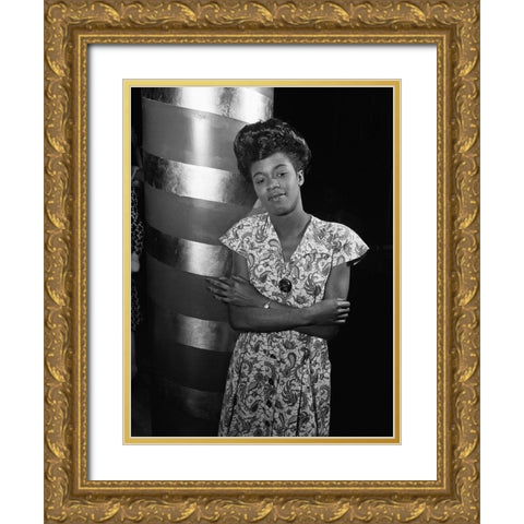Sarah Vaughan No 2 Gold Ornate Wood Framed Art Print with Double Matting by Gottlieb, William