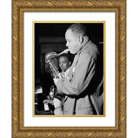 Joe Thomas and Eddie Wilcox Gold Ornate Wood Framed Art Print with Double Matting by Gottlieb, William