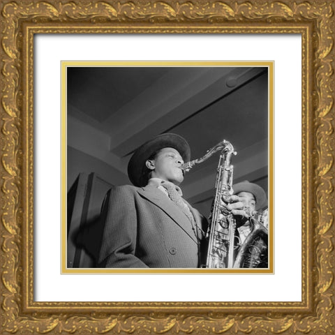 Illinois Jacquet 1941 Gold Ornate Wood Framed Art Print with Double Matting by Gottlieb, William