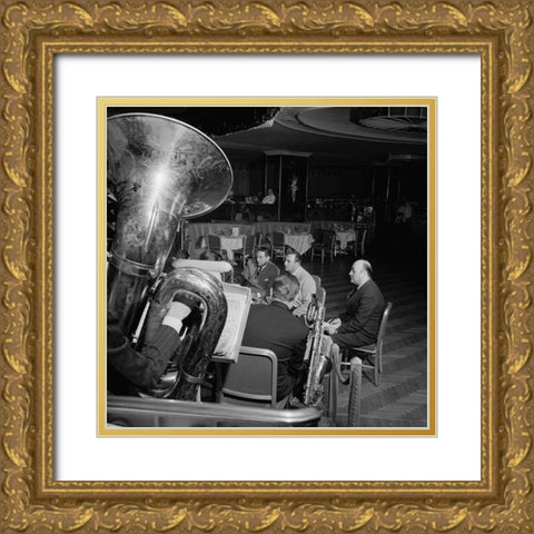 Guy Lombardo-Starlight Roof-Waldorf-Astoria-New York 1947 Gold Ornate Wood Framed Art Print with Double Matting by Gottlieb, William