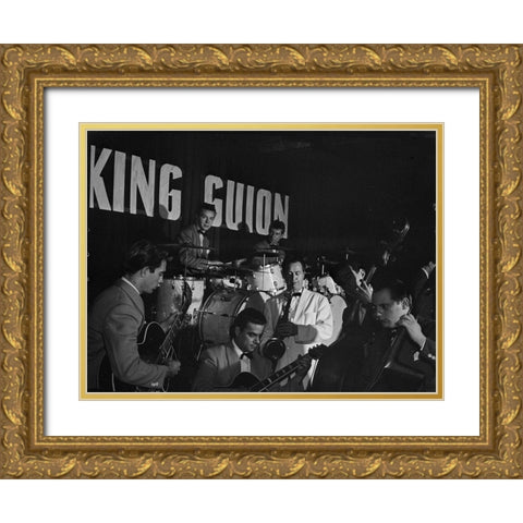 King Guion Band-between 1938 and 1948 Gold Ornate Wood Framed Art Print with Double Matting by Gottlieb, William