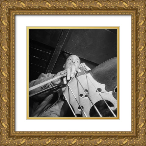 Slam Stewart-Three Deuces New York 1947 Gold Ornate Wood Framed Art Print with Double Matting by Gottlieb, William