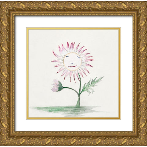 Sunflower Gold Ornate Wood Framed Art Print with Double Matting by Demuth, Charles