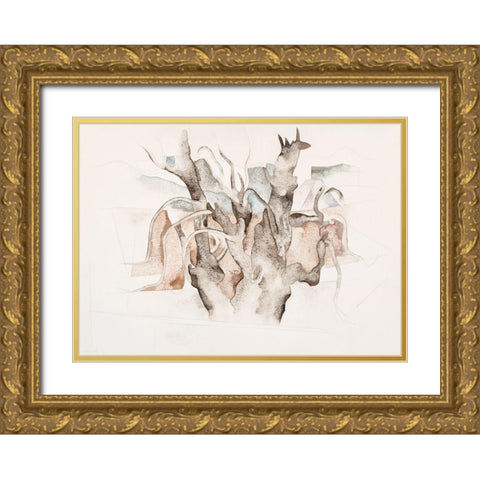 Bermuda-Tree Gold Ornate Wood Framed Art Print with Double Matting by Demuth, Charles