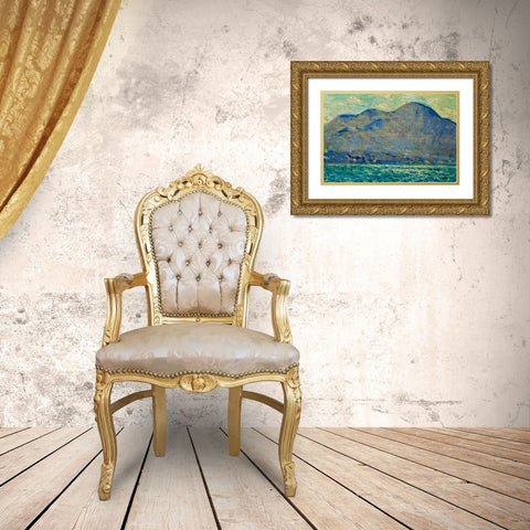 Mt Beacon at Newburgh Gold Ornate Wood Framed Art Print with Double Matting by Hassam, Childe