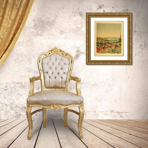 From the Doorway Gold Ornate Wood Framed Art Print with Double Matting by Hassam, Childe