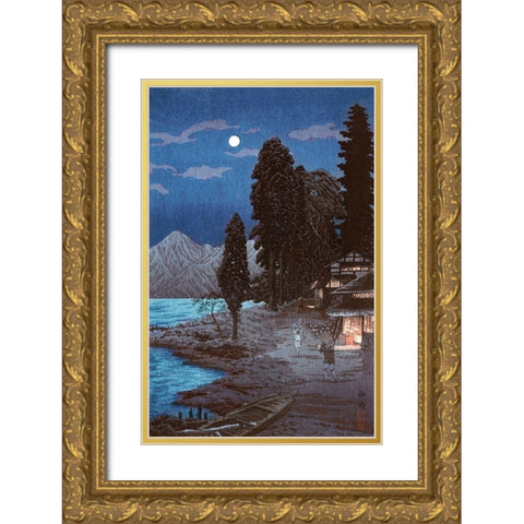 Lake Chuzenji  Gold Ornate Wood Framed Art Print with Double Matting by Takahashi, Hiroaki