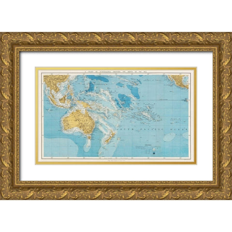 Stanfords Compendium of Geography and Travel 1878 Gold Ornate Wood Framed Art Print with Double Matting by Stanford, Edward