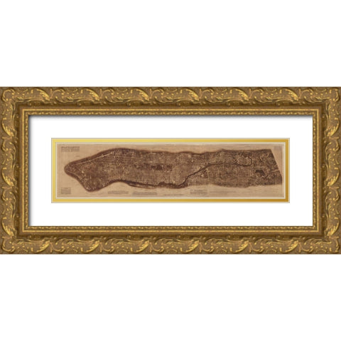 New York City-photographed from two miles up in the air 1922 Gold Ornate Wood Framed Art Print with Double Matting by The Lionel Pincus and Princess Firyal Map Division