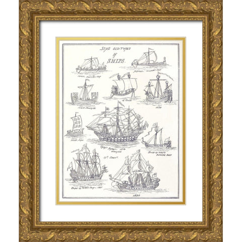 Sea Pictures-drawn with pen and pencil 1882 Gold Ornate Wood Framed Art Print with Double Matting by Macaulay, James