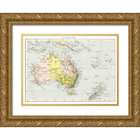 Orient Line Guide 1885 Gold Ornate Wood Framed Art Print with Double Matting by Loftie, William John