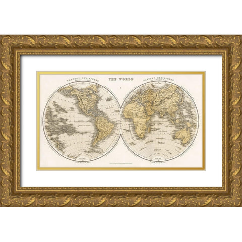 A Cyclopedia of Geography 1859 Gold Ornate Wood Framed Art Print with Double Matting by Bryce, James