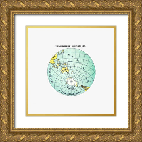 World atlas from Voyeurs Checklist 1881 Gold Ornate Wood Framed Art Print with Double Matting by British Library