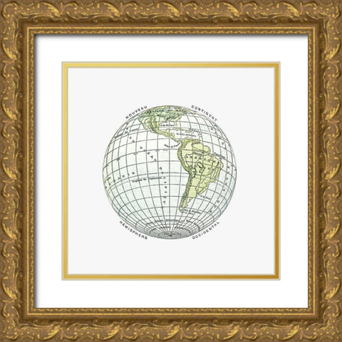 World atlas from The Practical Teaching of Geography 1878 Gold Ornate Wood Framed Art Print with Double Matting by British Library