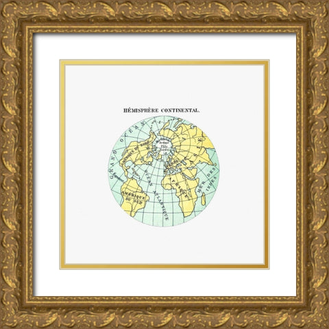 World atlas from Voyeurs Checklist 1881 Gold Ornate Wood Framed Art Print with Double Matting by British Library