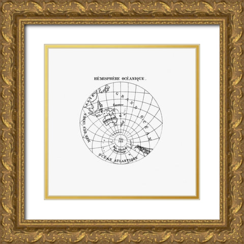 World atlas from Voyeurs Checklist 1881 Gold Ornate Wood Framed Art Print with Double Matting by British Library