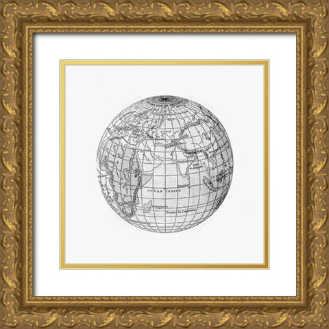 World atlas from The Practical Teaching of Geography 1878 Gold Ornate Wood Framed Art Print with Double Matting by British Library